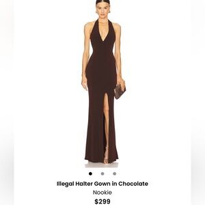 Nookie Chocolate Halter Maxi Dress